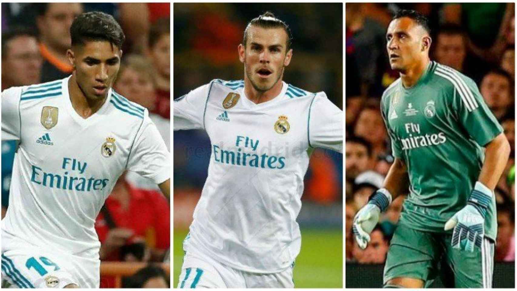 Achraf, Bale y Keylor Navas.