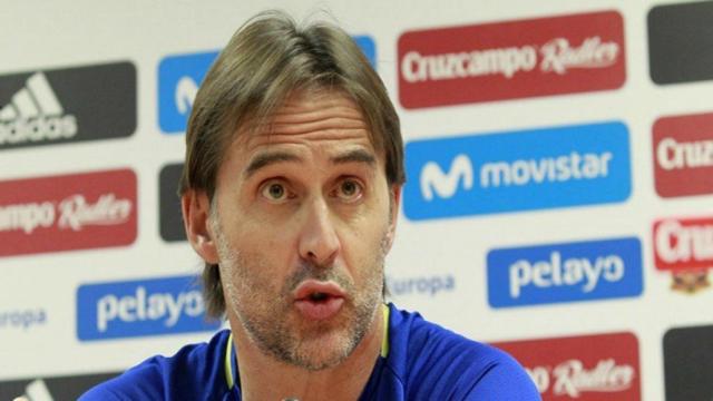 Lopetegui, en rueda de prensa. Foto: sefutbol.com