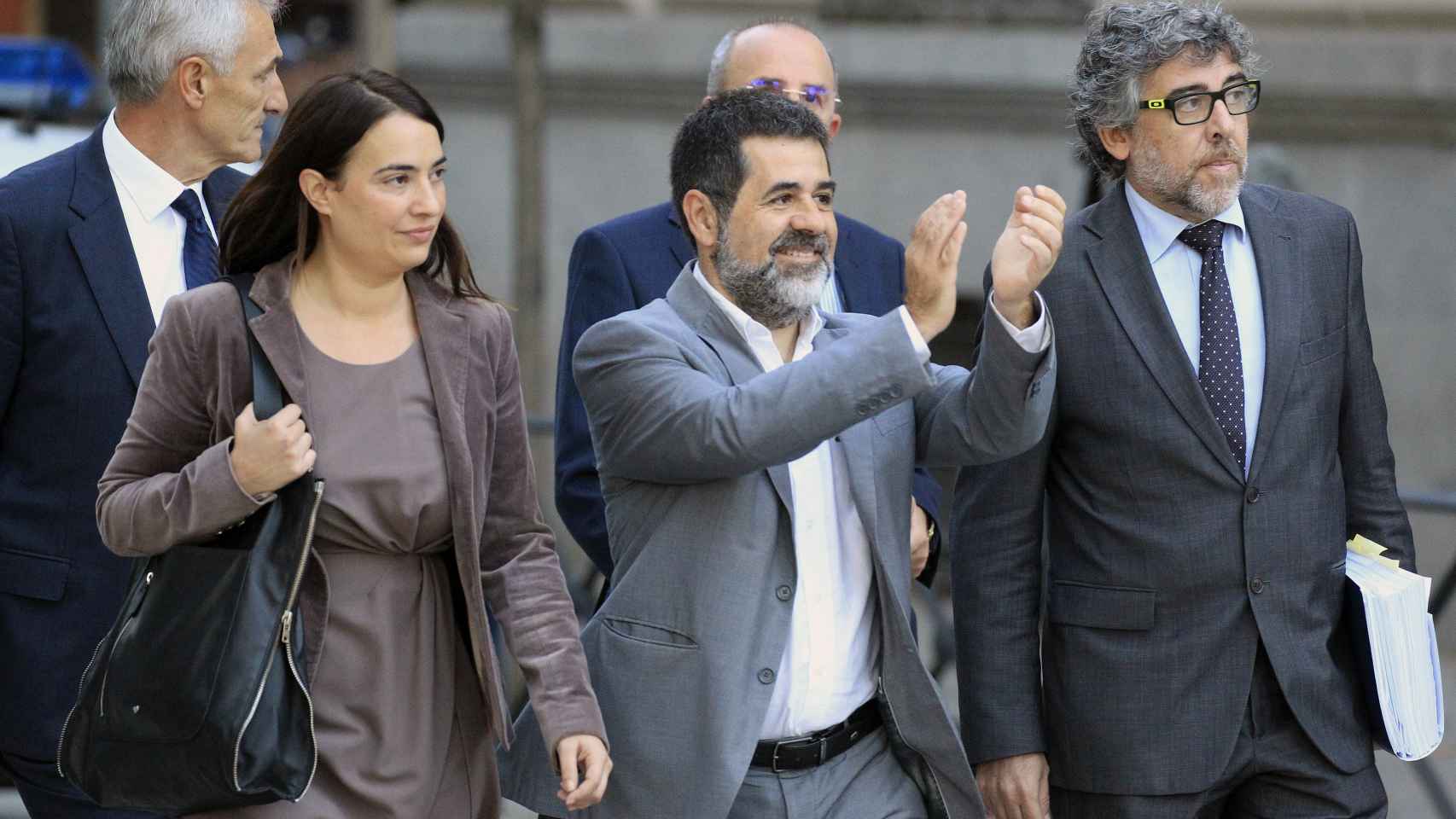 Jordi Sánchez a su llegada hoy a la Audiencia Nacional