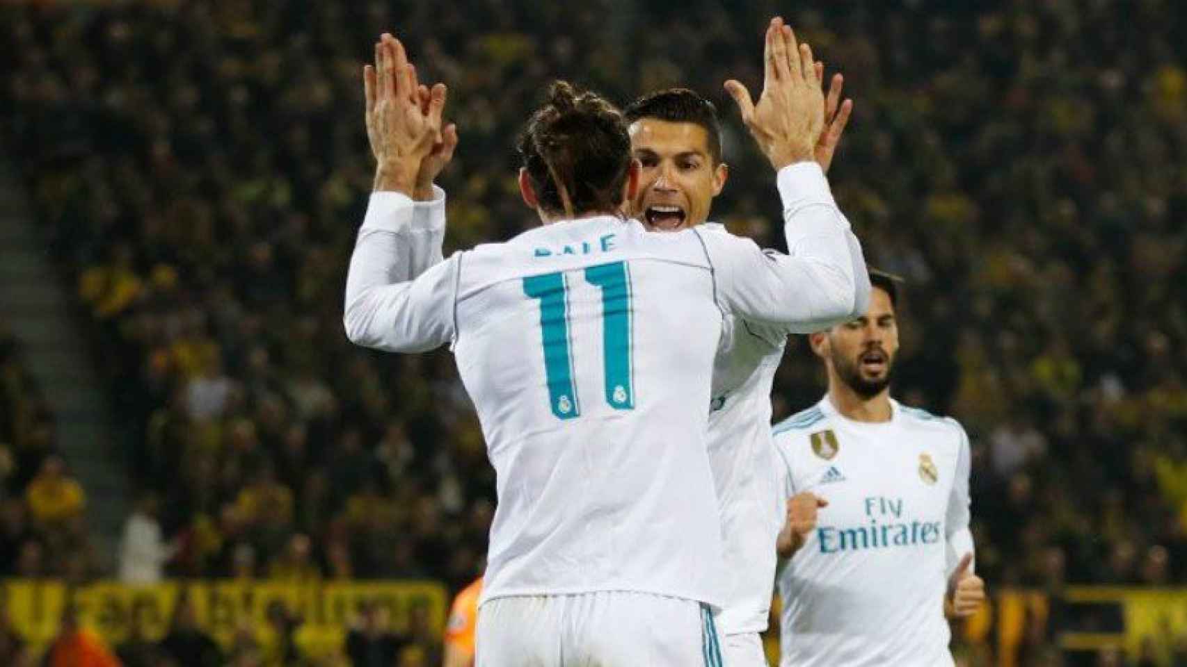 Bale y Cristiano celebran su gol.