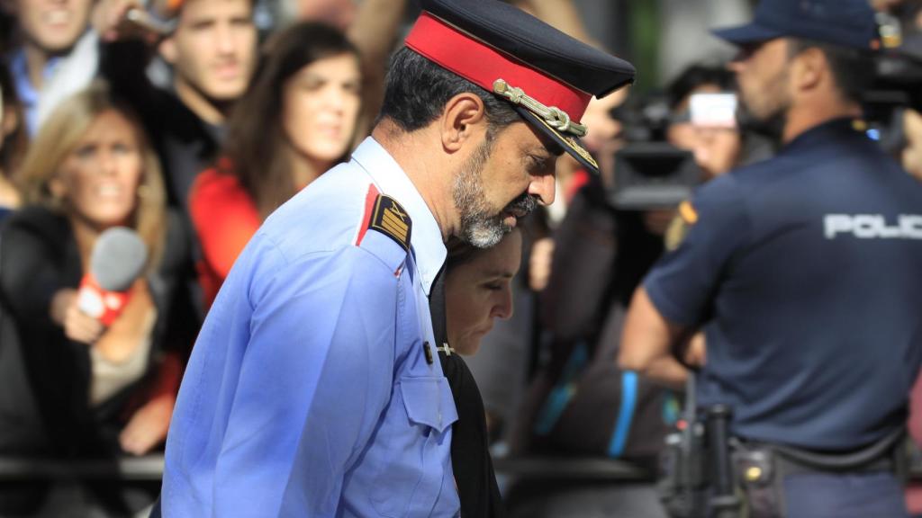 El mayor Trapero a su salida de la Audiencia Nacional