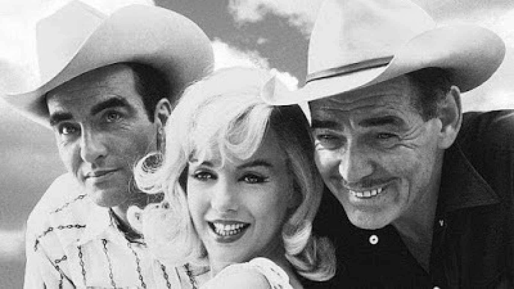 Marilyn Monroe junto a Clark Gable y Montgomery Clift en 'Vidas Rebeldes' (1960)