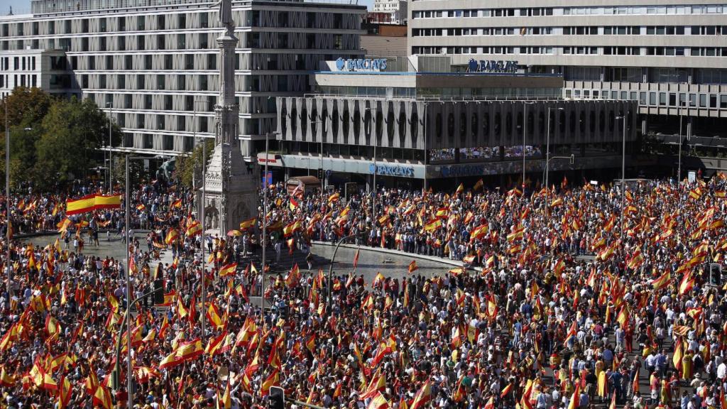 Imagen de la concentración en la plaza de Colón de Madrid.