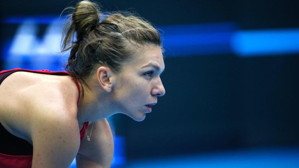 Halep, durante el partido ante Ostapenko.