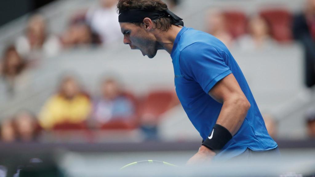 Nadal, durante su partido con Dimitrov.