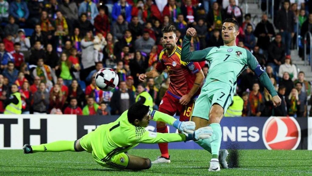 Cristiano Ronaldo, ante Andorra Foto: Twitter (@UEFAcom_pt)