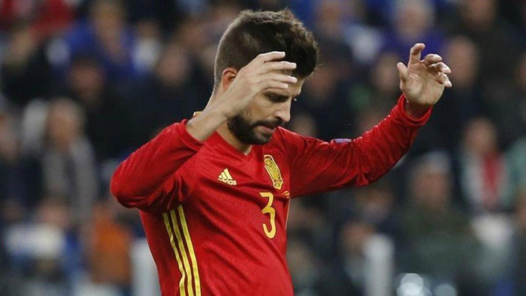 Gerard Piqué, en un partido con la Selección   Foto: Twitter (@partidazocope)