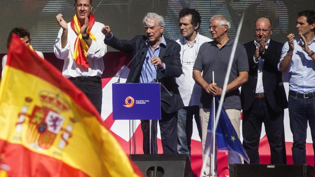 Vargas Llosa, durante su contundente discurso.