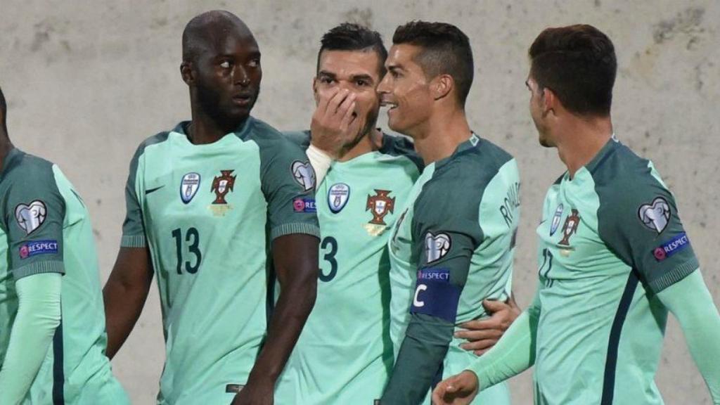 Portugal celebra con Cristiano su gol ante Andorra. Foto Twitter (@selecaoportugal)