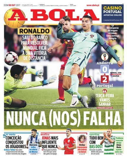 Portugal se rinde a Cristiano Ronaldo: Nunca (nos) falla