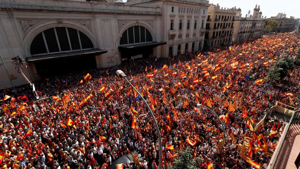 Imagen cenital de una de las manifestación de octubre en la Estación de Francia.