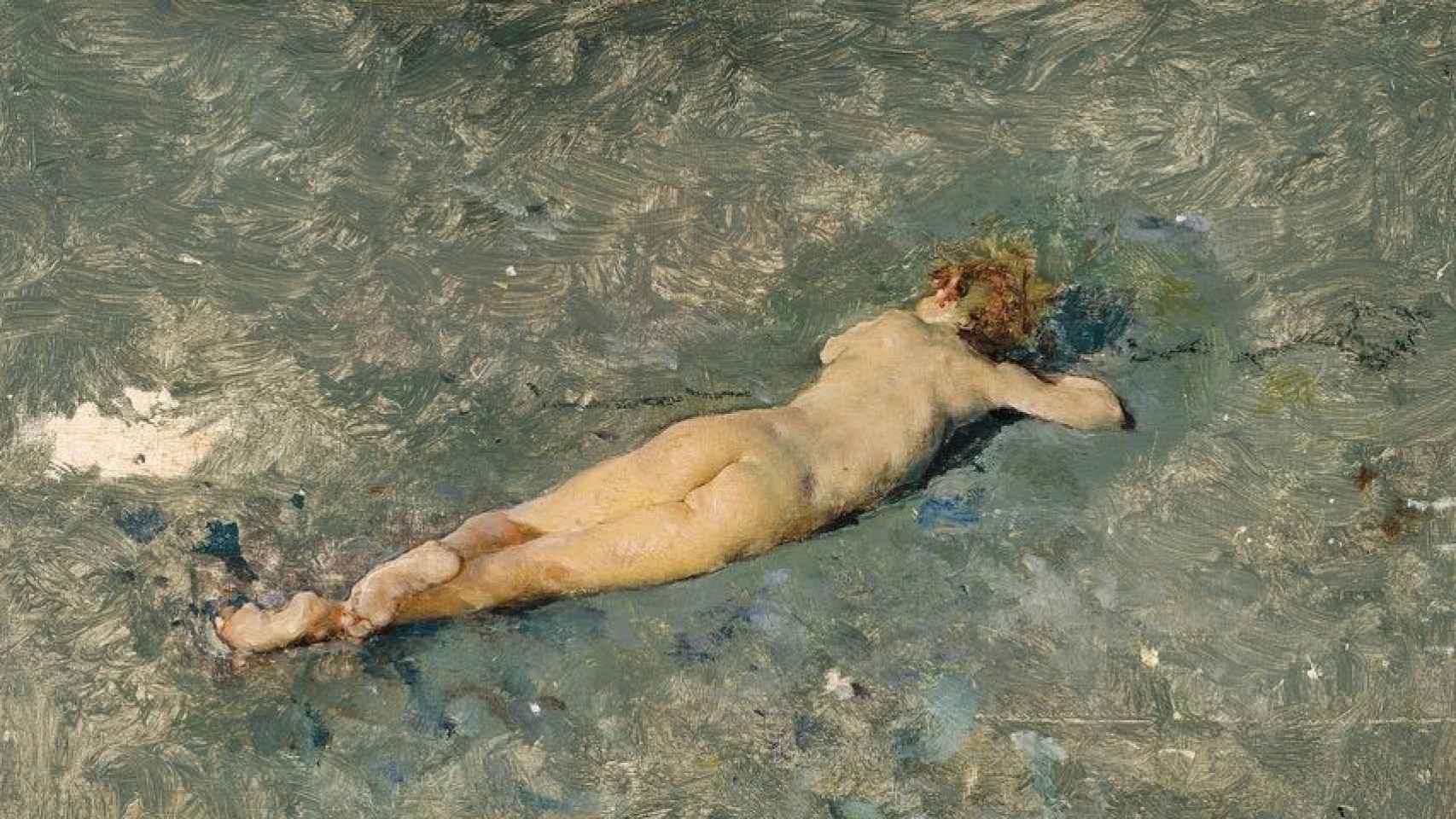 Desnudo en la playa de Portici, pintado en 1874, en el Museo del Prado.