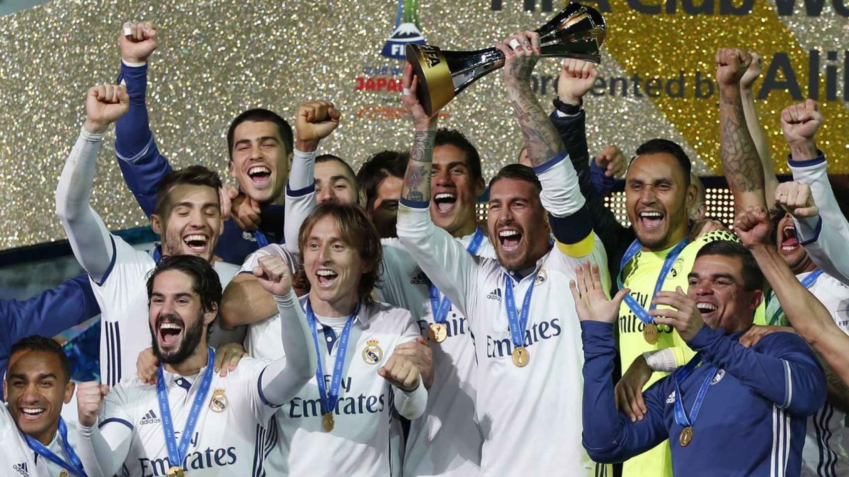 El Real Madrid celebra el título del Mundial de Clubes.