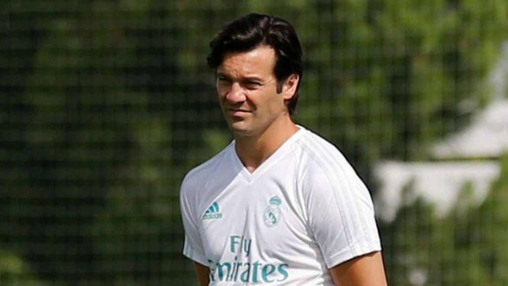 Santiago Solari entrenando al Castilla.