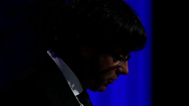 Carles Puigdemont, en una rueda de prensa tras el 1-O