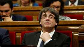 Carles Puigdemont, este martes en el Parlament.