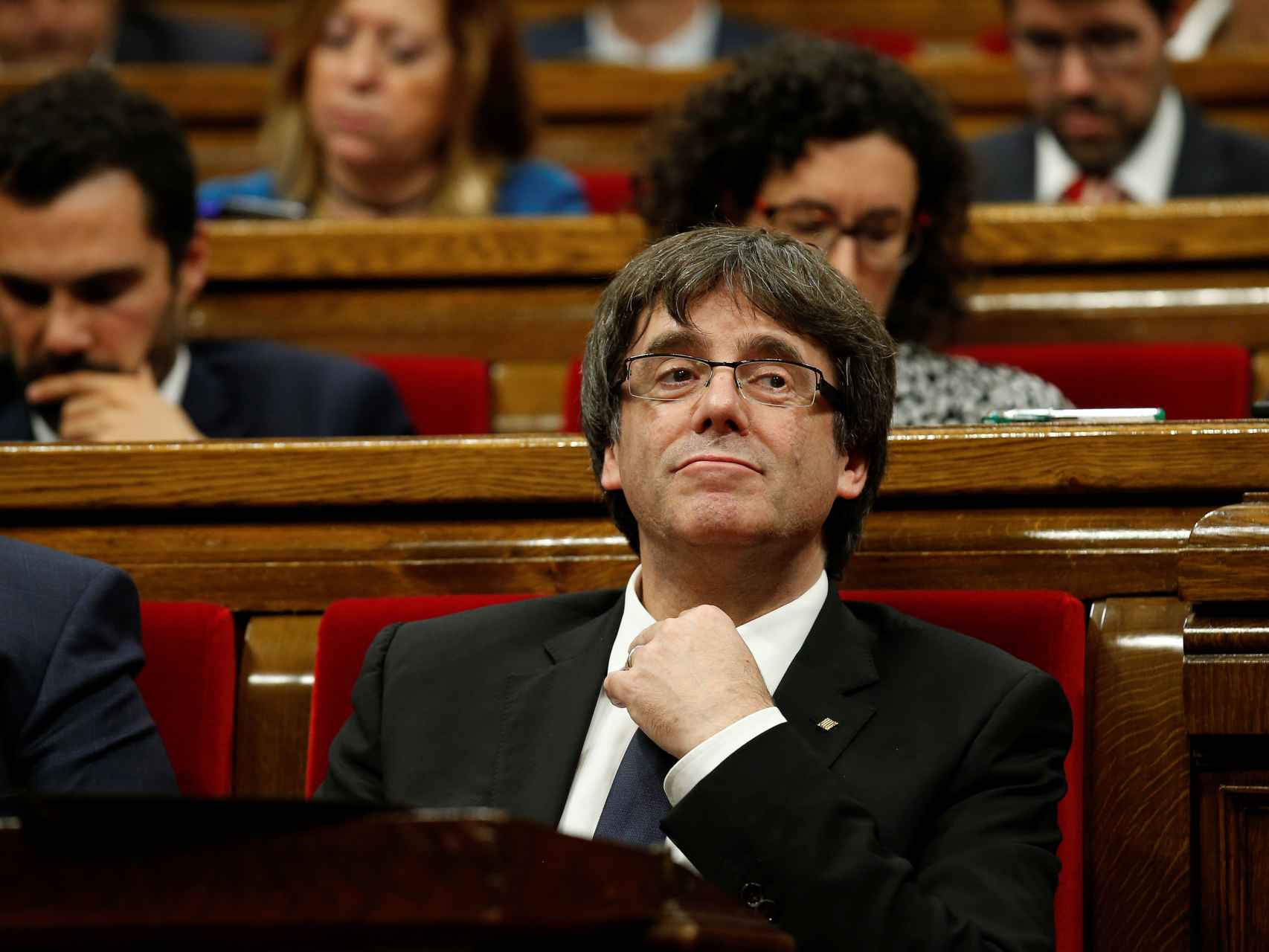 Carles Puigdemont, este martes en el Parlament.