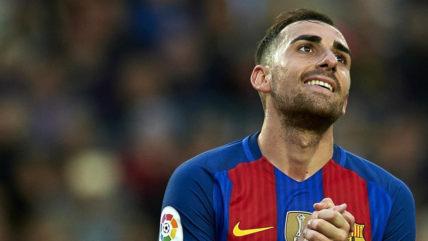 Paco Alcácer en un partido con el Barcelona.