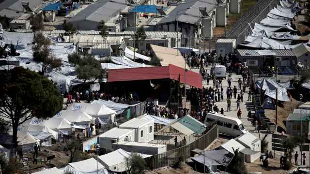 Campo de refugiados en Lesbos.