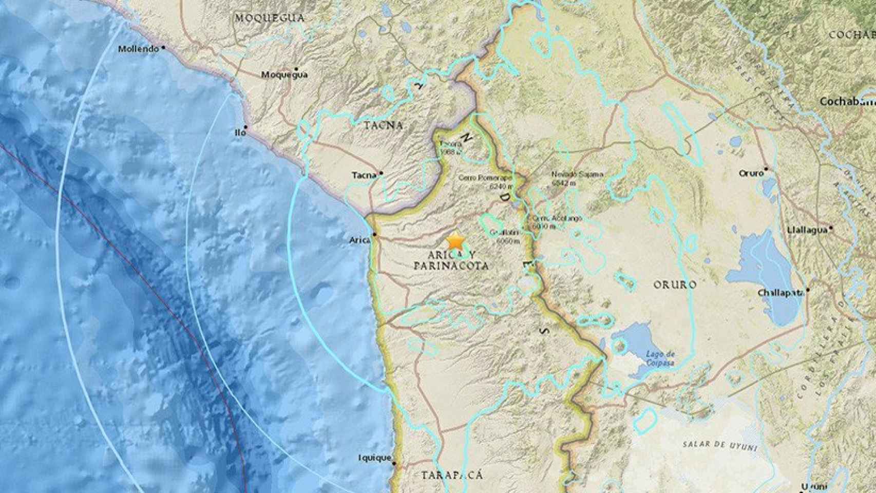 Seísmo de magnitud 6.3 en el norte de Chile.