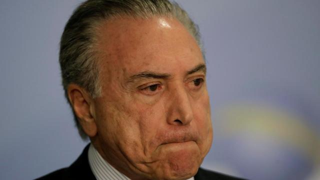 El Presidente de Brasil, Michel Temer en el Palacio del Panalto en Basilia.
