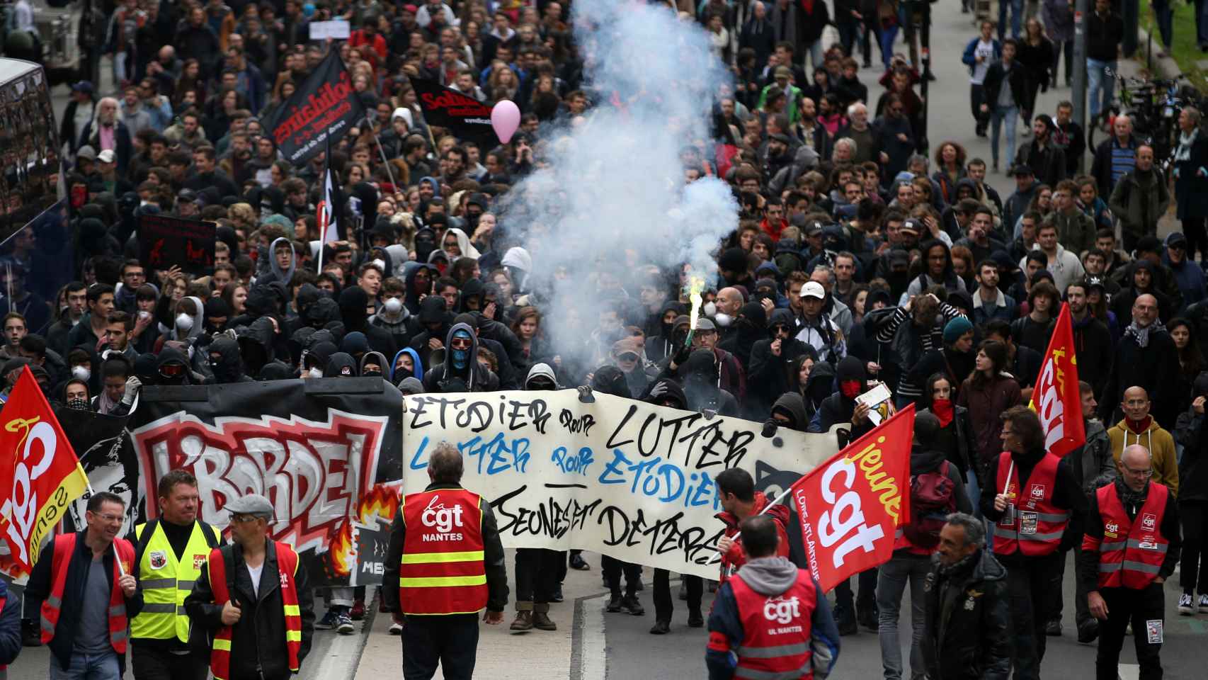 Protesta de los funcionarios en Paris.