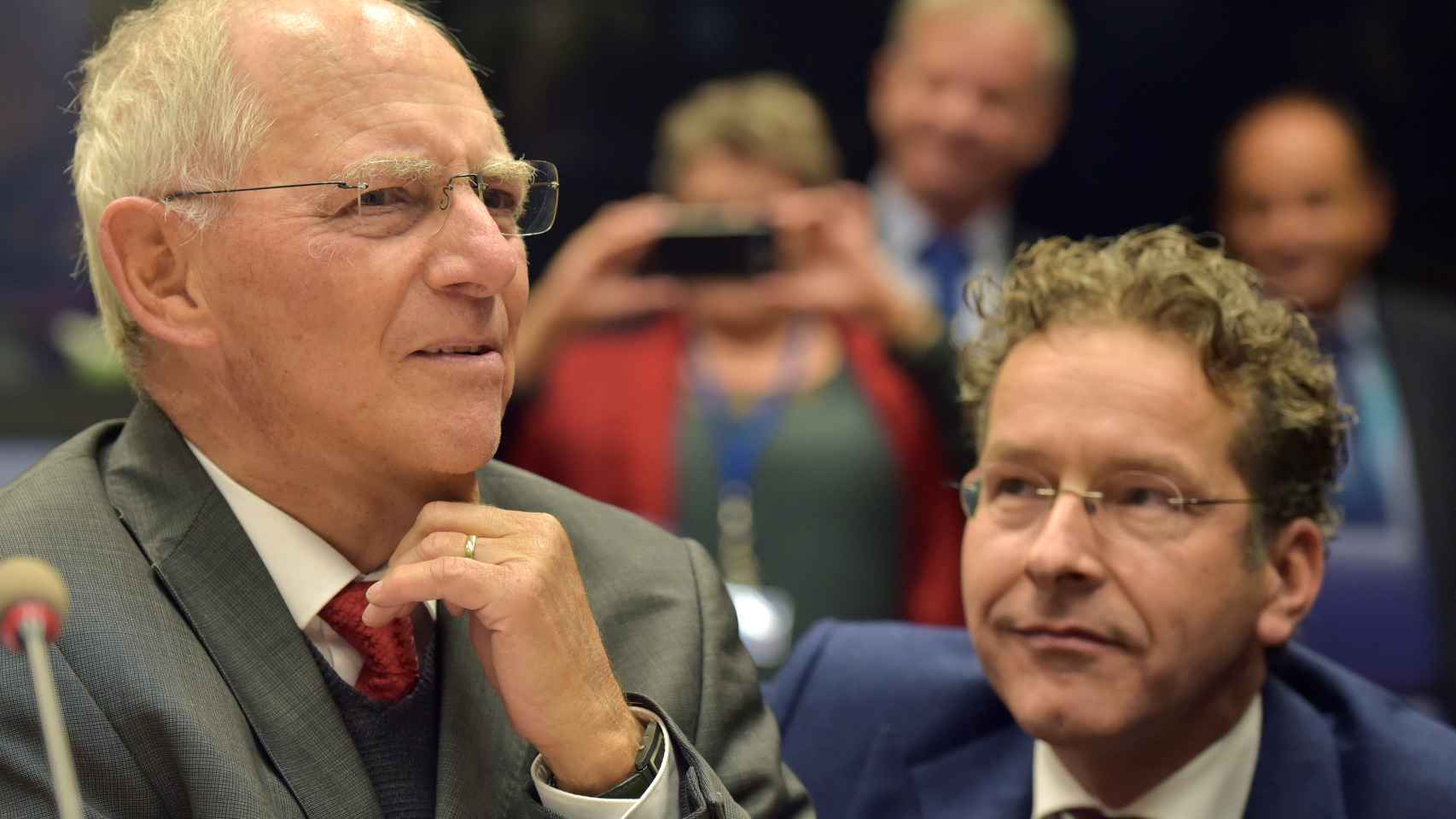 El ministro Schäuble, durante su última participación en el Eurogrupo