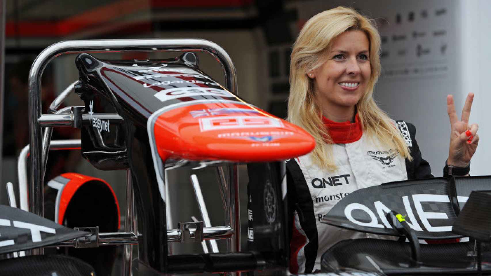 La española, en su etapa de piloto con el equipo Marussia F1.