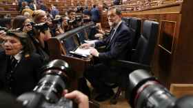Rajoy, antes de su intervención en el Congreso
