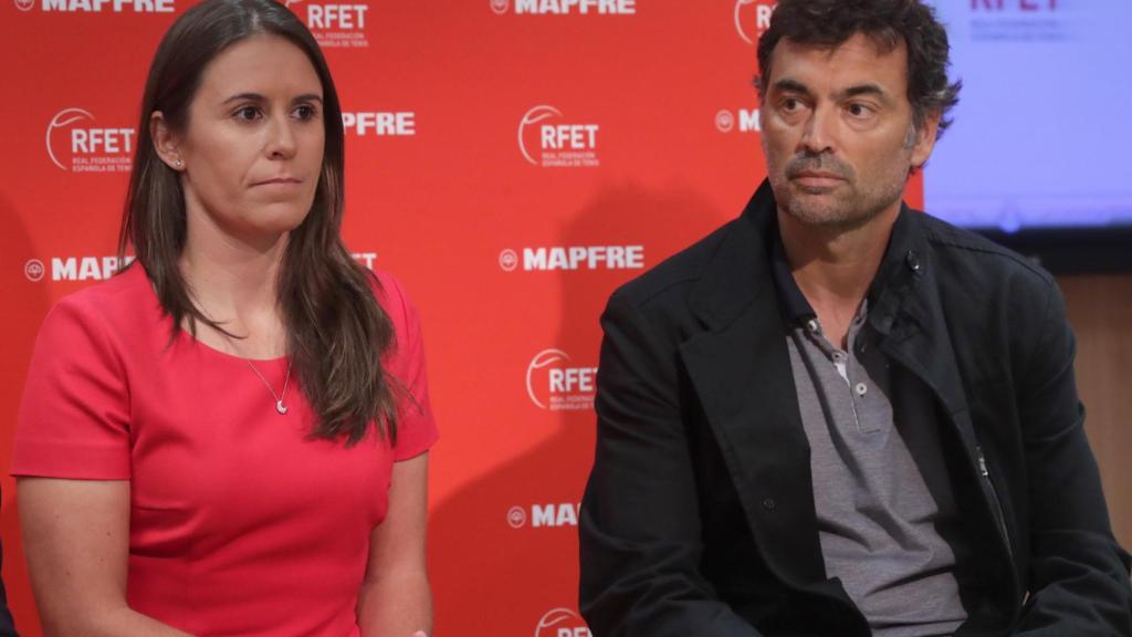 Medina y Bruguera, durante su presentación como nuevos capitanes.