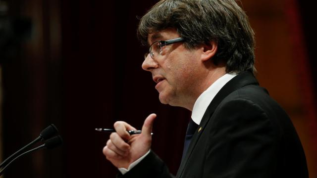 Puigdemont, durante su intervención.