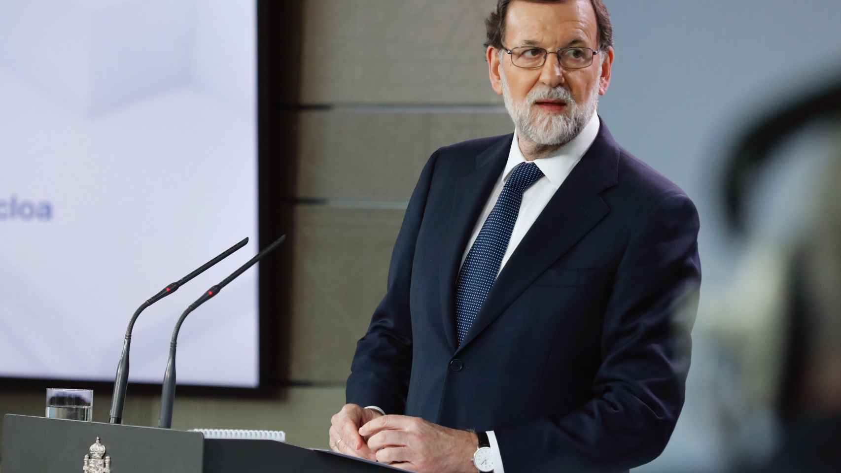 Mariano Rajoy,durante su comparecenci tras la reunión extraordinaria del Consejo de Ministros.