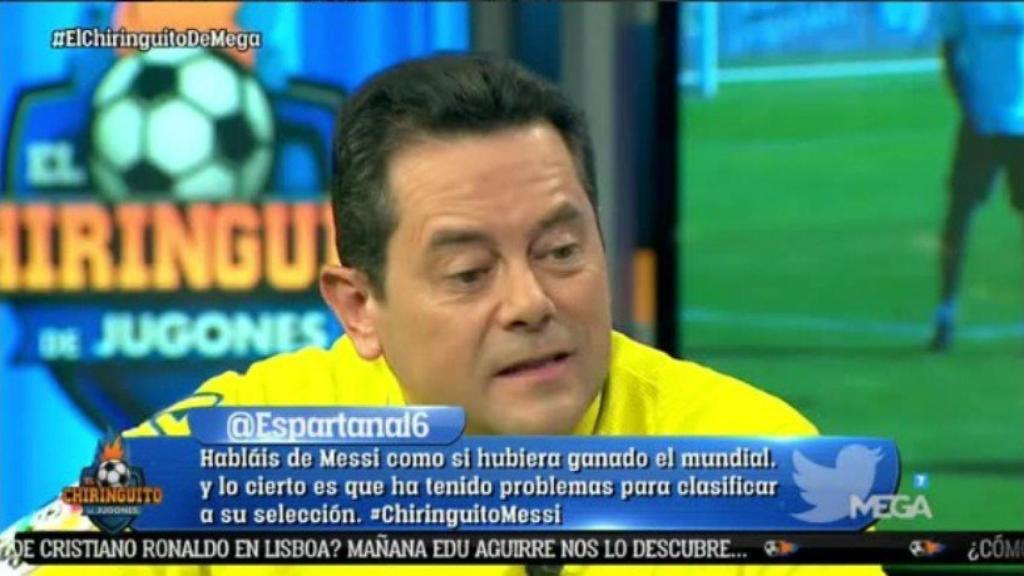 Tomás Roncero en El Chiringuito. Foto Twitter (@elchiringuitotv)