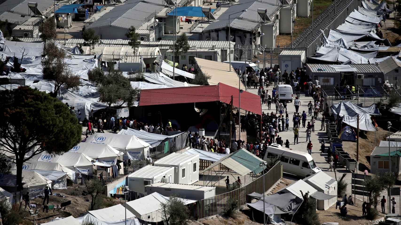 Campamento de Moria en Lesbos.