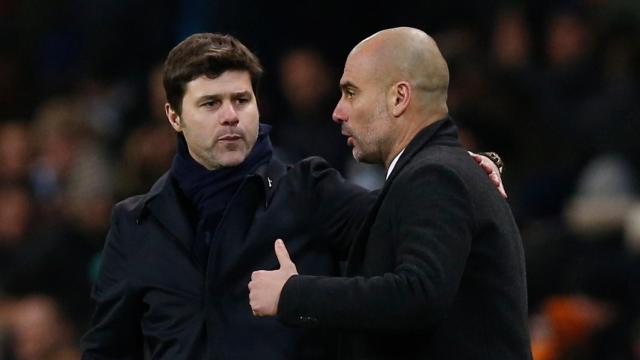 Pochettino y Guardiola en un partido de la Premier.