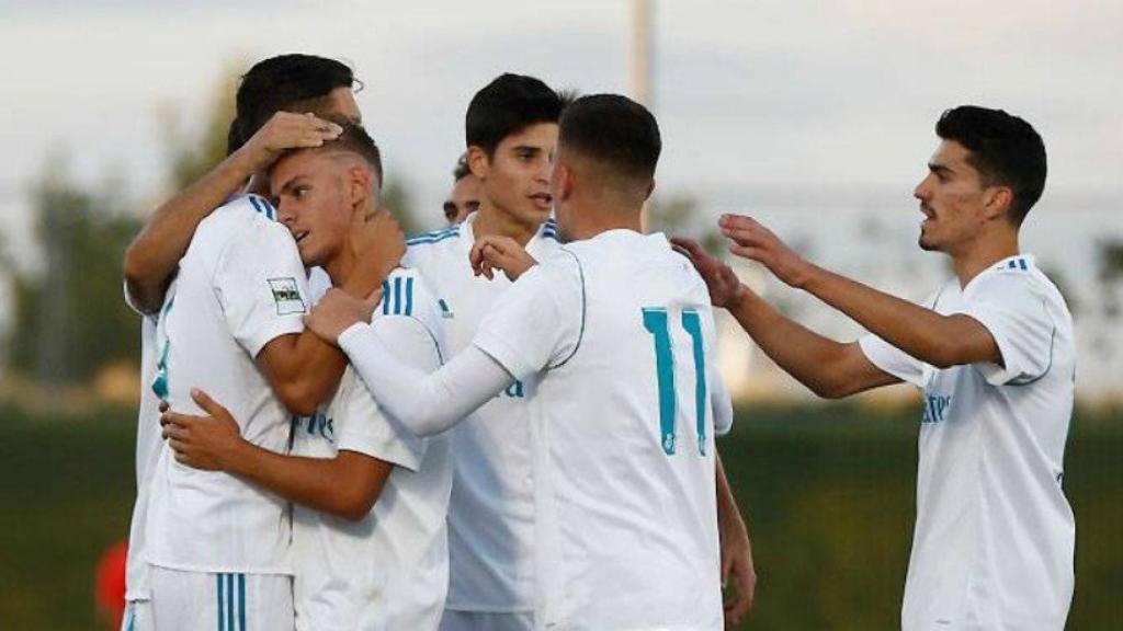 El Castilla celebra su gol ante la Ponferradina