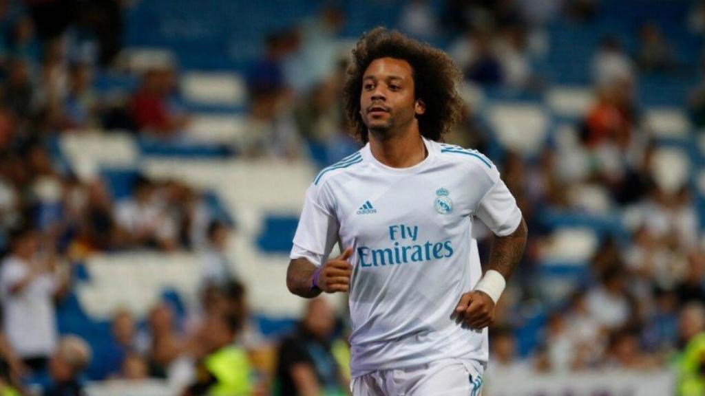 Marcelo, entrenando en el Bernabéu. Foto: Pedro Rodríguez / El Bernabéu