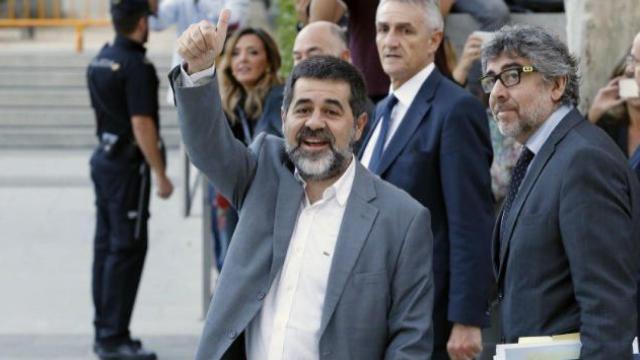 Jordi Sànchez, presidente de la ANC, antes de comparecer en la Audiencia Nacional.