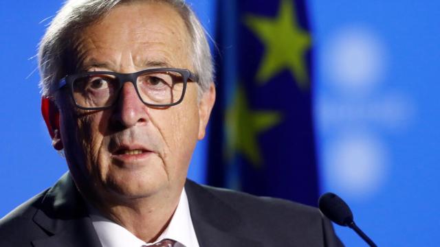 Jean-Claude Juncker durante una conferencia en Tallin.