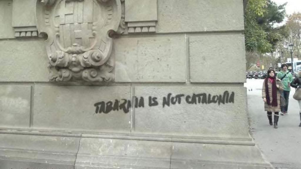 Una pintada en Barcelona reivindica que Tabarnia no es Cataluña
