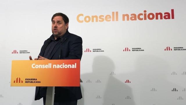 Junqueras en el consejo nacional de ERC este sábado.