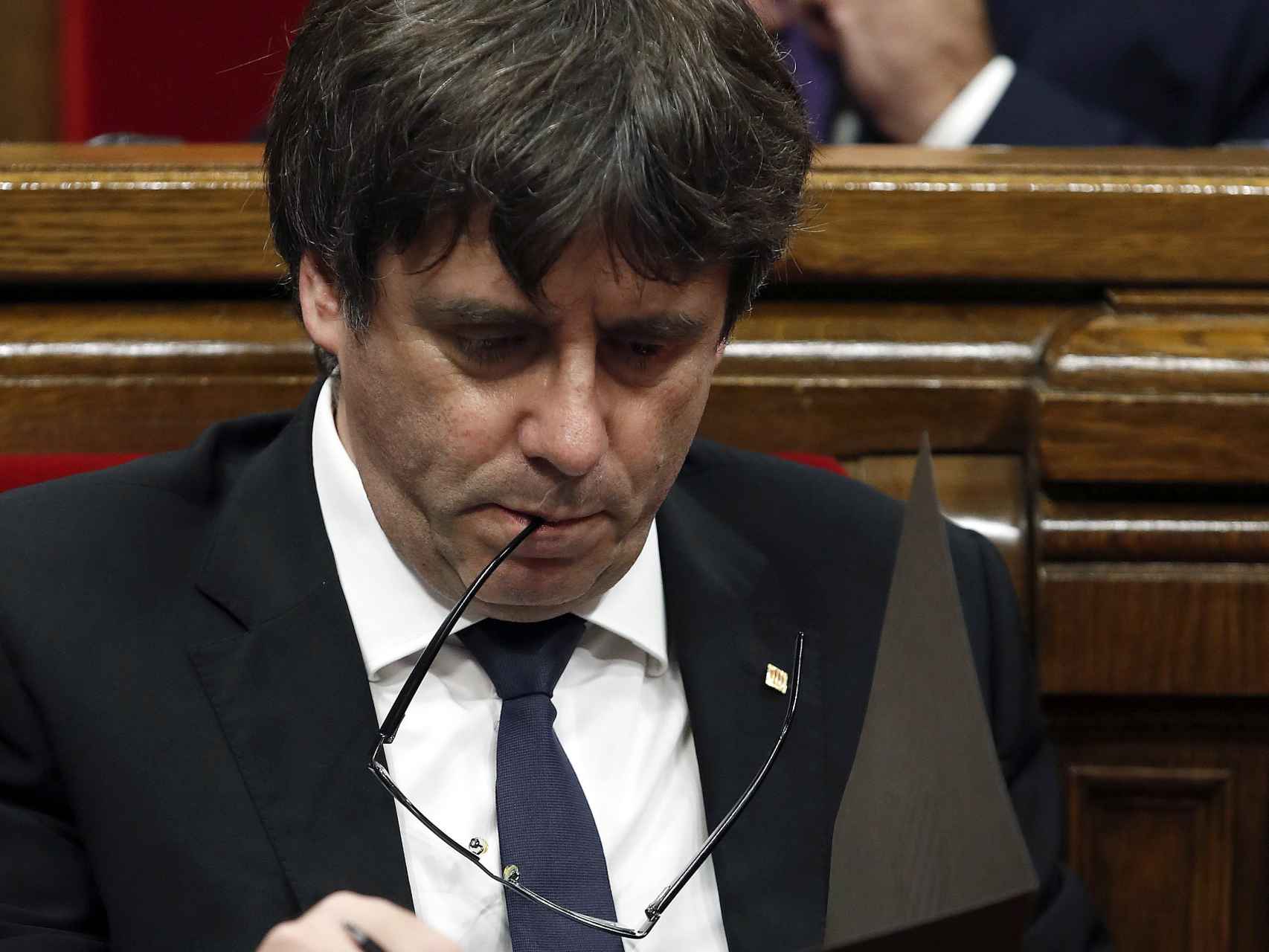 Carles Puigdemont, durante la sesión del Parlament del pasado martes.