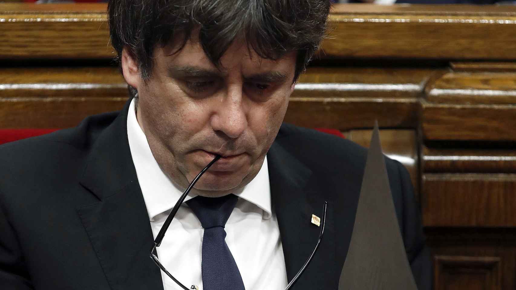 Carles Puigdemont, durante la sesión del Parlament del pasado martes.