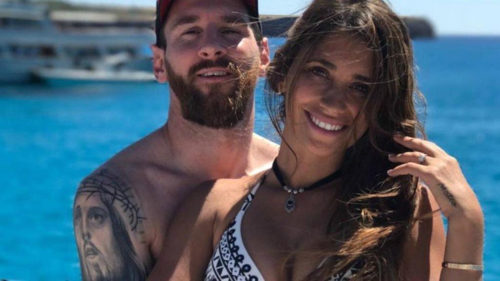 Messi y Antonella. Foto. (@Leomessi)