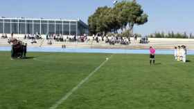 Albacete B y Azuqueca guardaron un minuto de silencio en memoria del capitán Borja Aybar. Foto: Albacete Balompié