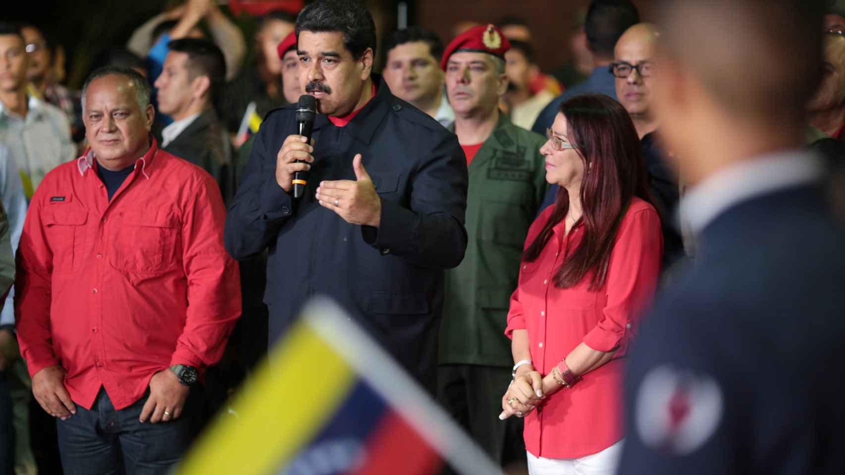 Nicolás Maduro tras anunciar los resultados de los comicios