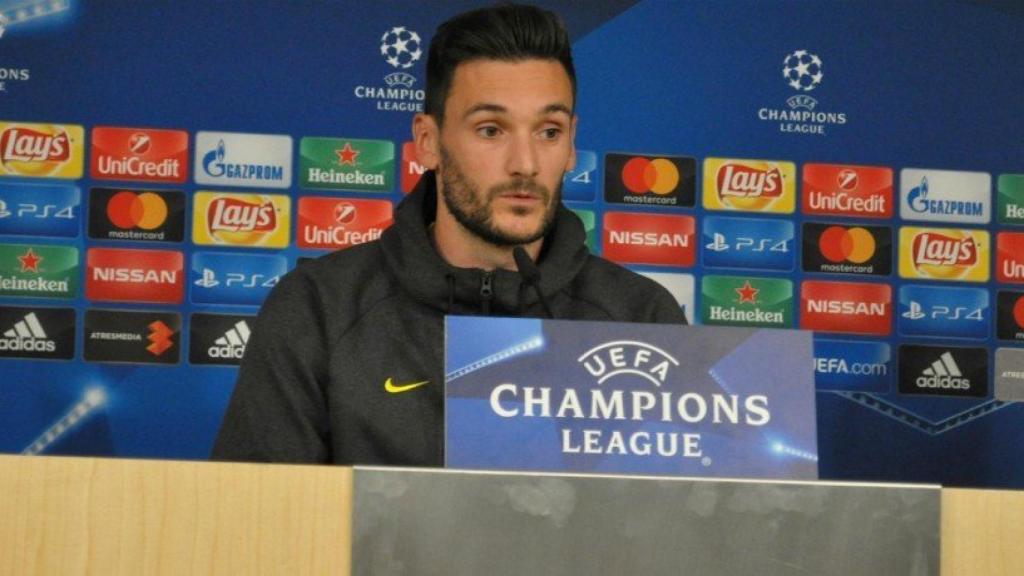 Lloris, en rueda de prensa. Foto. Twitter (@SpursOfficial)