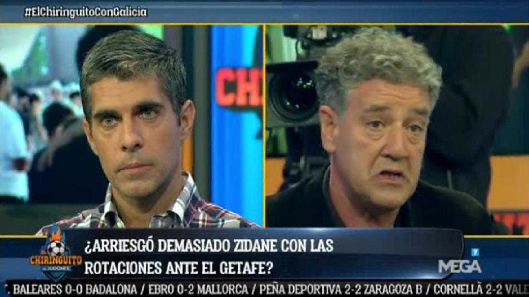 Rafa Guerrero debate con José Luis Sánchez en El Chiringuito. Foto: Twitter (@elchiringuitotv)