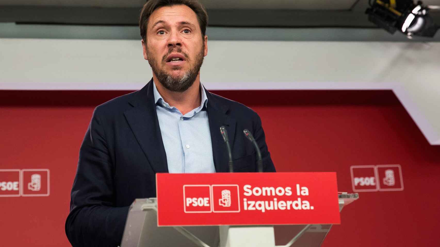 Óscar Puente, portavoz de la Ejecutiva del PSOE, este lunes en la sede del partido.