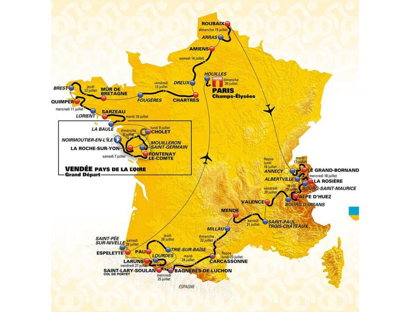 Recorrido del Tour de Francia 2018.